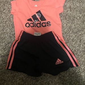 Baby girl adidas shirt and short set